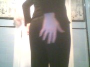 Fat Booty Trans-Girl's New Yoga Pants Are Hard To Get On
