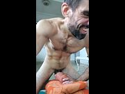 Klaus Joe grips tight with solo male pleasure