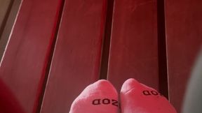 Sauna Stink Session: Sweaty Gym Shoes to Bare Ebony Goddess Soles (No sound)