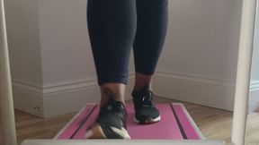 TEAL REVEL - Cruel Sweat Denial: Black Domme Runs on Treadmill, Zero Foot Show for You