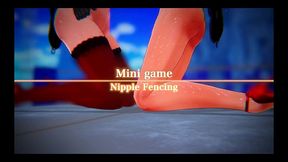 lesbian battle [ bdsm hentai game ] ep.3 nipple fencing bdsm games !
