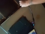 I cum my stepsister computer after she went for running