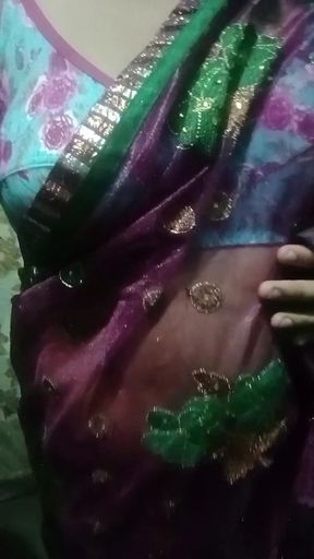 Indian Crossdresser Gaurisissy Feeling Horny in Pink Saree Sex