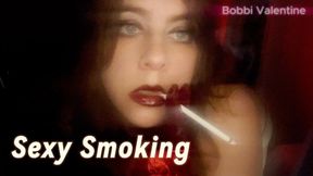 Smoking Capris in Red Velvet Gloves