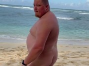 Getting Hard on a Nude Beach - more on my OnlyFans @westcub86