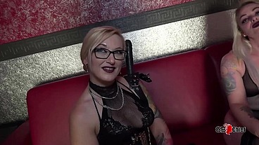 Fat bbw slut + horny sexy blonde creampie gangbang cum injection party