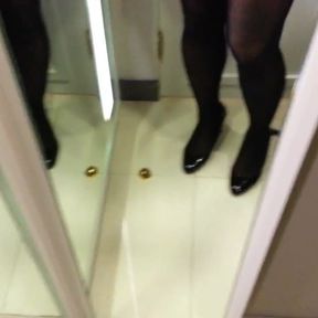 Black Patent Pumps with Pantyhose Teaser 7