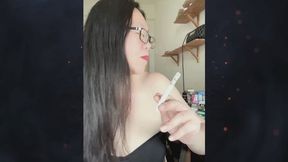 Darkside Multiples Smoking Asian: My Bra, My Ashtray | Ember Nipple Pain Play