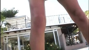 Blonde teen enjoys anal&#x1F44C; delights, filled with dark man's cream pie beneath the stars