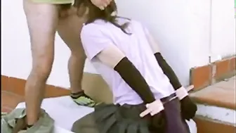 Outdoor face fuck with crossdresser in amateur blowjob scene