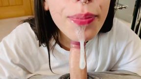 Best Deepthroat Continued with Cum Eating