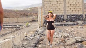 Lily Veroni sucking cock out in the public