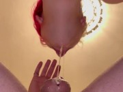 Salivating Close up sloppy wet blowjob with cum in Throat More on Onlyfans P0rnellia