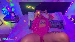 neon soaked chanel luxx takes dildo, glowsticks, and the dj’s cock!