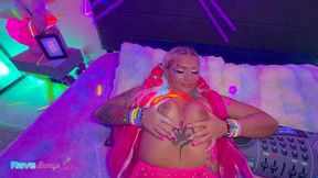 neon soaked chanel luxx takes dildo, glowsticks, and the dj’s cock!