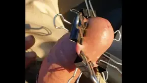 Horny Solo Boy 18+ Clips Paper Clips On His Hard Dick For Fun