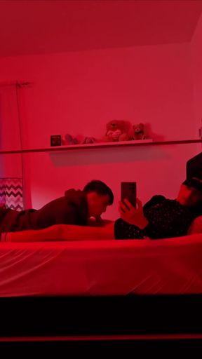 Gay Blowjob Reflections - Caught in the Mirror