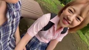 Japanese Teen's First POV Experience: Older BF Teaches Blowjob Skills Then Bareback Pussy