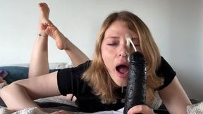 Step-Mommy Gagging Deepthroat: Sloppy Dildo Cumshot Gag Reflex