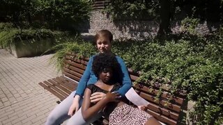 POV interracial pleasure with a horny black girlfriend