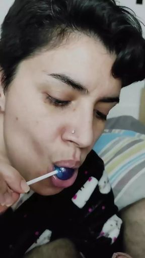 Blue Lollypop Blowjob