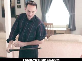Teen stepdaughter Marsha May and her stepdad play disrobe pool