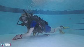 Bound Beneath the Surface - Scuba Tease &amp; Rope Play in Vintage Wetsuit