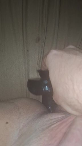 First time fucking myself with a dildo in CHASTITY CAGE Sissy,need real dick