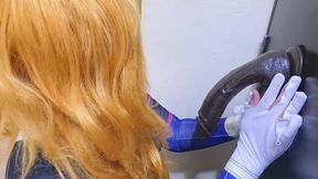 sexy dva cosplayer gives blowjob to bbc dildo and kiss its balls