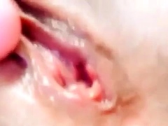 Big-Ass Girlfriend's Creamy Orgasm with Vibrator Caught on C
