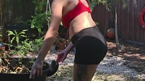 Prego yard clean up with outdoor shower