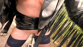 orgasm from a bicycle in public