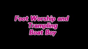 Foot Worship and Trampling Boat Boy