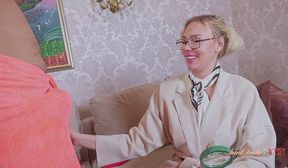 Mishel - Horny Milf Mishel Returns to Her Hotel Room and Finds A Young Man Alre