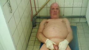 German Grandpa Jerking Of With Catheter In Urethra