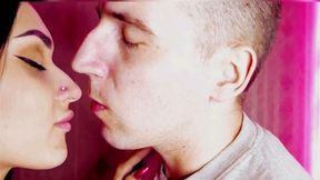 Tender evening kisses with stepsister