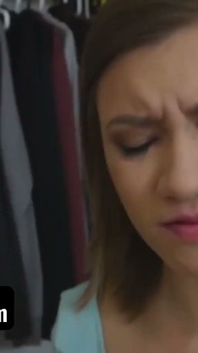 SisLovesMe - Lucky Stud Caught Riley Mae Watching Porn And Tied Her Hands To Correct Her Behavior   Clip 2