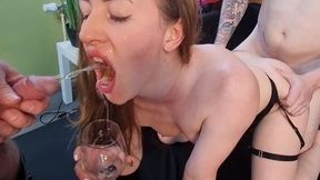 double trouble dp + milk farts emma fantasy piss in mouth & ass, hardcore dp/anal sex, facial & anal creampie