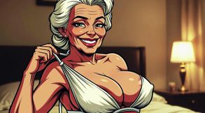 Ai Old Women in Bedroom Teasing and Flashing Tits