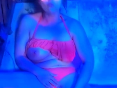 Big-Titted Babe's Solo Orgasm in the Hot Tub