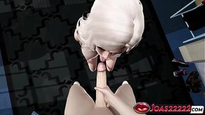 Big Tits Girl Rika in Dress - Rule34 Animation with Handjob Service for Big Dick &mdash;  Tongue Dick Licking &mdash;  and Sloppy Bed Blowjob with Moanings Cumshot