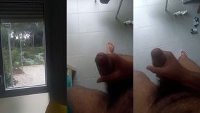 in front of the window