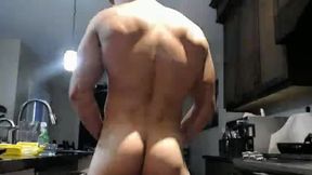 Hot Canadian Stud Naked Kitchen Show