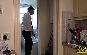 Fully tattooed subslut piggy mouth slammed by rough dom
