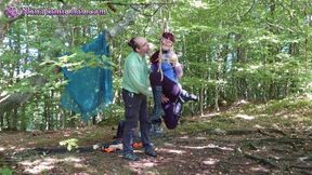 Verified Amateurs - Shibari Running Girl Pose In Public Forest, Spanking & Humiliating