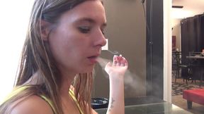 Daisy Smokes With Bare Feet