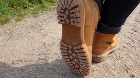 Giantess in Timberland PRO Boots Crushing Pebbles & Rocks