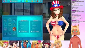 Lewd VTuber Neko's Anime Threesome Livestream With Big Boobs & Lingerie Fun