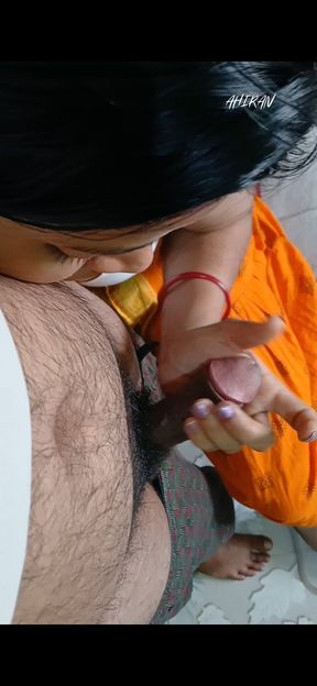 Desi Bhabi Sucking and Kissing Her Husband Penis.