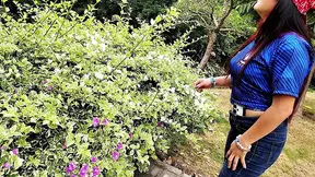Argentine man meets and picks up a French woman in the park.